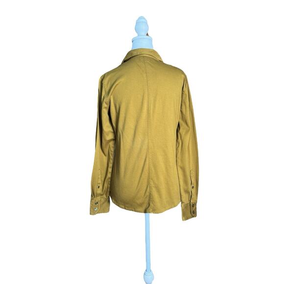 LL Bean Sz XS Mustard Gold Button Front Utility Shirt Casual Outdoor Chore Top - Picture 4 of 9